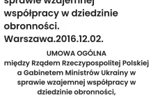 Ukraina-Polska. Umowa w sprawie wzajemnej współpracy w dziedzinie obronności.