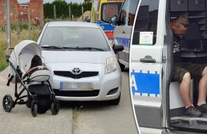 Wózek zatrzymał się na masce samochodu. Po pijaku wjechał w matkę z dziećmi!