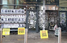 Budynek BBC został oblepiony zdjęciami ofiar szczepionek