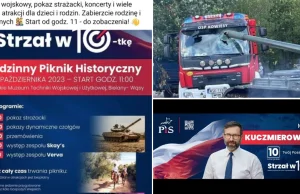 Na pisowskiej imprezie czołg zniszczył nowy wóz strażacki