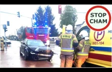 Wypadek Audi i wozu straży pożarnej