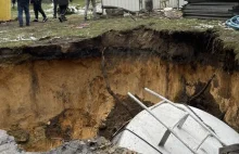 Nowe zapadlisko w Trzebini. Do dziury wpadł silos z glutem do zapadlisk