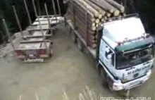 Mistrz zawracania ciężarówką na drodze