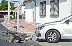 Rowerzystka wjechała wprost pod samochód. Kto jest winien?