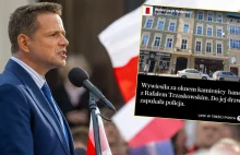 Powiesiła baner z Rafałem Trzaskowskim. Stanie przed sądem.