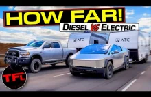 Tesla cyber truck vs RAM jazda z przyczepa