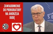 Zawiadomienie do prokuratury na urzędnika zasiadającego w pałacu Andrzeja Dudę
