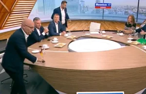 Cyrk w TVP Info. Politycy ganiali się po studiu z niemiecką flagą