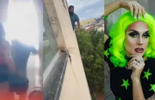 Kobieta okazała się trans. Mężczyzna próbował uciec i wypadł z drugiego piętra