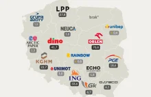 Giełdowa Mapa Polski. Liderzy giełdowi w podziale na województwa