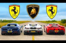 Zaskakujący Drag Race: Lamborghini Revuelto vs Ferrari 296 vs Ferrari SF90 [EN]