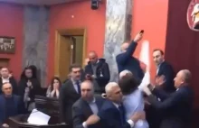 Wielka bójka w gruzińskim parlamencie. Dantejskie sceny!