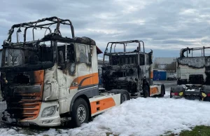 W Niemczech podpalono polskie ciężarówki, które jednak do końca polskie nie były