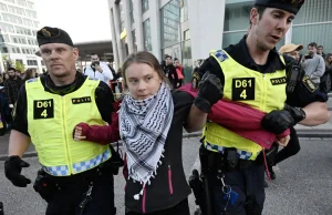 Greta Thunberg na propalestyńskim proteście. "Eurowizja nie jest apolityczna"