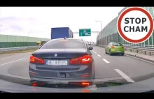 BMW wyhamowuje na ekspresówce i omal nie dochodzi do katastrofy