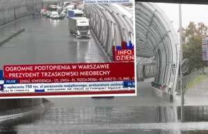 Tak TVP informowało o nawałnicy w Warszawie. Nie podali źródła zdjęć