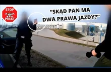 Obywatel Ukrainy wpadł z podrabianym (podwójnym) prawem jazdy.