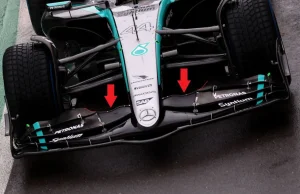 Innowacyjne przednie skrzydło w Mercedesie W15