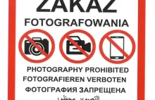 Zakaz fotografowania. Jest wzór tabliczki, prace kontynuowane