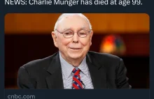 W wieku 99 lat zmarł Charlie Munger