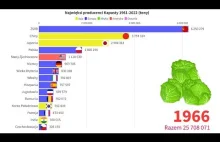 Najwięksi na świecie producenci kapusty 1961-2022 (tony) Polska w czołówce