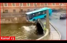 [VIDEO] Autobus wpada do rzeki z mostu