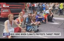 Aktywiści klimatyczni vs parada lgbt Londyn 2023