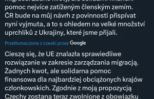 Wbrew narracji PiS, Czesi zadowoleni z nowego paktu migracyjnego UE