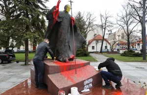 Oblany farbą pomnik Jana Pawła II. Jest zatrzymanie