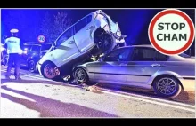 Kierowca BMW staranował auta oczekujące w kolejce - wypadek