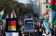 video z anty izraelskiego protestu w Londynie 11.11.2023