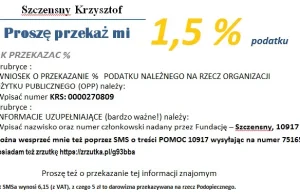 SMA nie odpuszcza - Proszę o przekazanie mi 1,5% z podatku. :: Wykop.pl