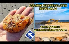 Tu są olbrzymie bursztyny.Trwa refulacja plaży w Gdańsku Westerplatte.22.9.2025.