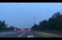 Driving in rain at night Katowice - Ruda Śląska | No music | No talking | ASMR