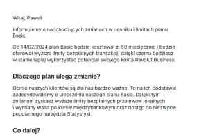 Drastyczna podwyżka cen kont REVOLUT dla biznesu. Z zero PLN do 50 PLN