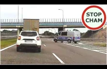 Policja nagle blokuje pas na A4 - Dacia niemal wbija się w TIR-a