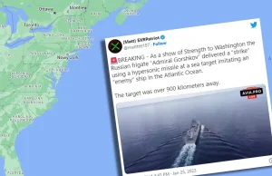 Rosyjski okręt na Atlantyku straszy USA