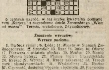 31 stycznia 1925 roku ukazała się pierwsza polska krzyżówka.