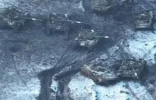 ruska kolumna pancerna i piechota zmotoryzowana rozbita pod Wuhłedarem