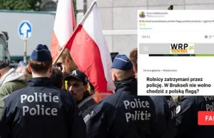 Rolnicy w Brukseli "osaczeni", bo "chodzili z polską flagą"? Policja wyjaśnia...