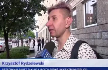 Przechodzień krytykujący protest przeciw TVP to amatorski aktor