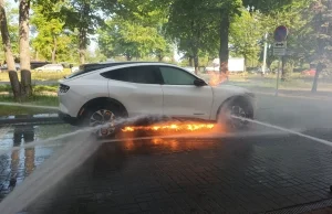 Elektryczny Mustang w ogniu. Straż narzeka na brak testów