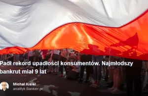 Padł rekord upadłości konsumentów. Najmłodszy bankrut miał 9 lat