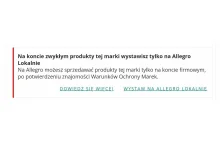 Allegro blokuje możliwość sprzedaży markowych produktów przez osoby prywatne