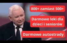 Kaczyński: 800+ zamiast 500+, darmowe leki dla dzieci i seniorów, autostrady