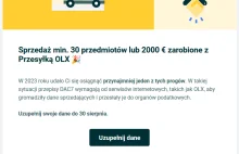 DAC7 na OLX - już rozsyłają prośby o uzupełnienie danych.