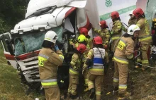 Zderzenie dwóch ciężarówek DW 434 m. Kotowo