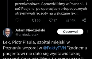 Pisowski minister publikuje DANE MEDYCZNE lekarza.