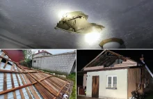Skutki nawałnic: Piorun uderzył w dom i przebił strop, zerwane dachy oraz połama