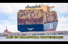 Ależ go załądowali.Obładowany kontenerowiec wypływa z gdańskiego portu.